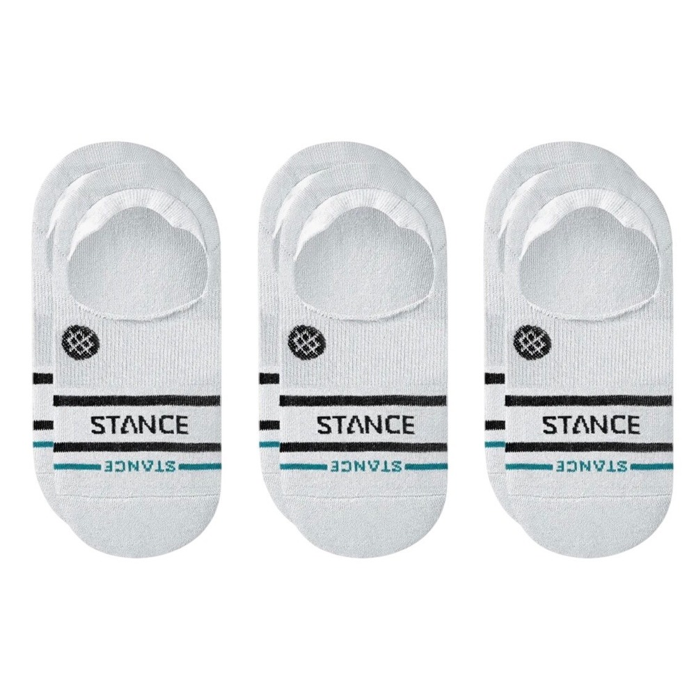 Stance No Show Socks Mens L White Basic 3 Pack Casual Light Cushion A145D20SRO